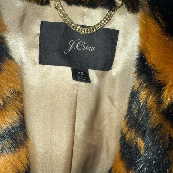 Jcrew Faux Fur Animal Print Coat - Picture 2 of 9